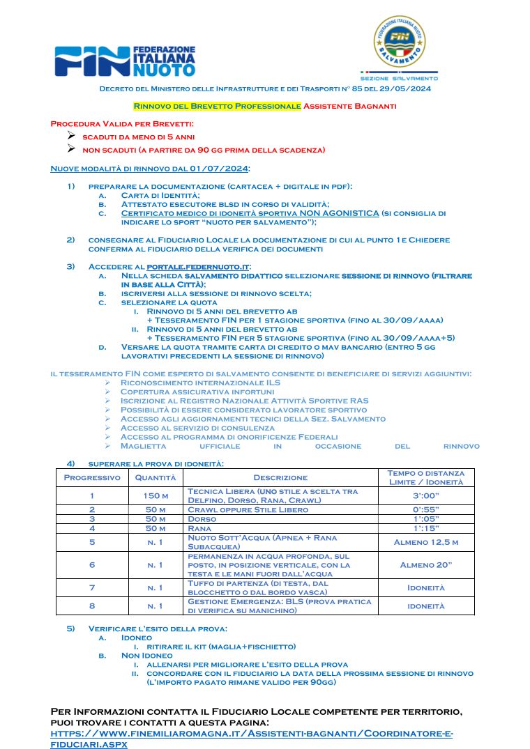 Info rinnovo convalide